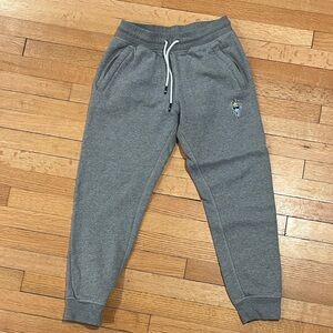 Gray Sweatpants with Embroidered Design